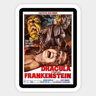 DRACULA VS FRANKENSTIEN Sticker